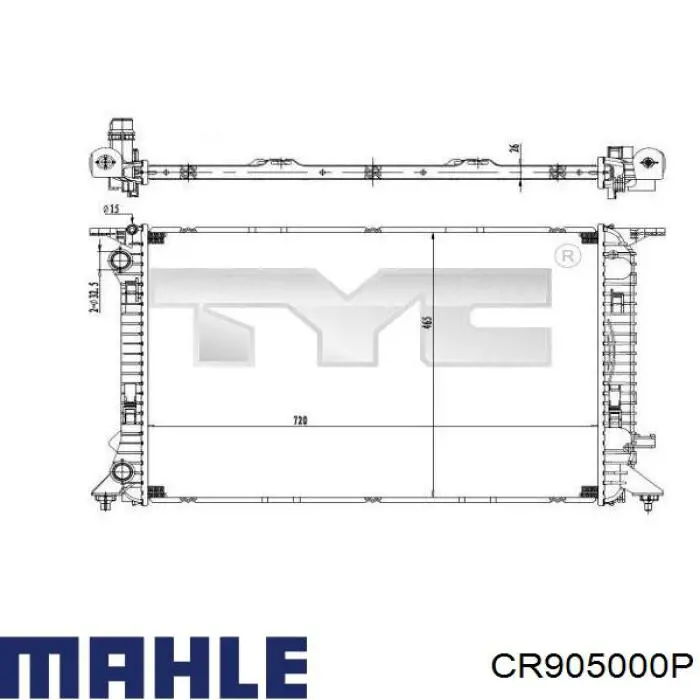 Radiador refrigeración del motor CR905000P Mahle Original