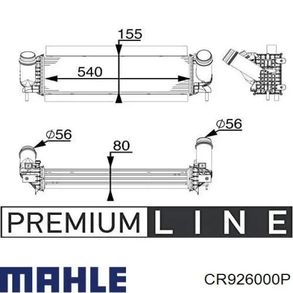CR 926 000P Mahle Original радиатор охлаждения двигателя правый