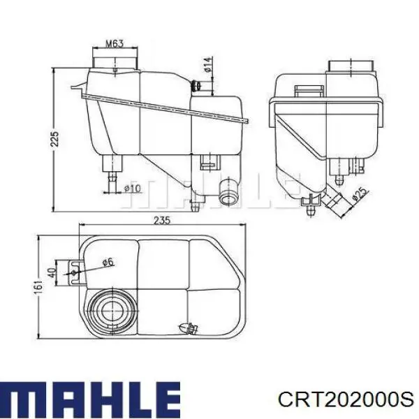 Бачок системы охлаждения расширительный Mahle Original CRT202000S