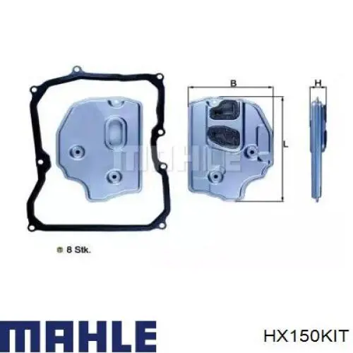 Filtro hidráulico, transmisión automática HX150KIT Mahle Original