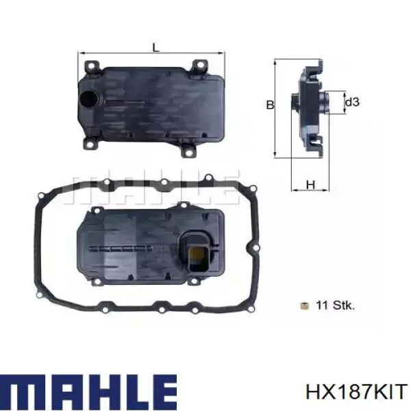HX187KIT Mahle Original filtro da caixa automática de mudança