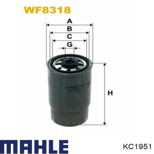 Filtro combustible KC1951 Mahle Original