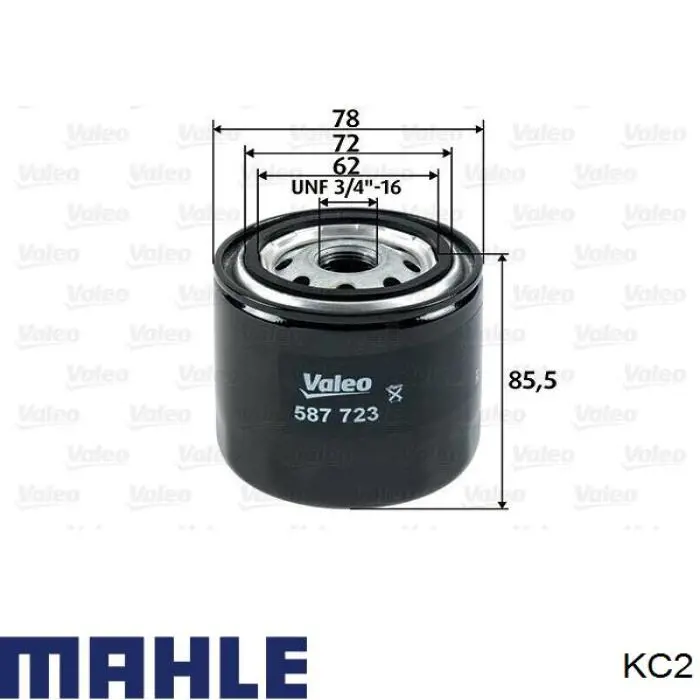 Фильтр топливный Mahle Original KC2