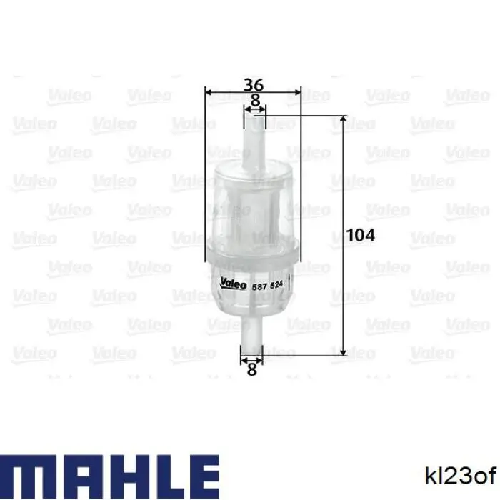 Фильтр топливный MAHLE KL23OF