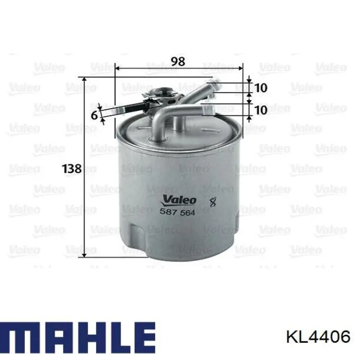 Filtro combustible KL4406 Mahle Original