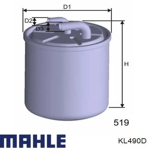 Топливный фильтр KL490D Mahle Original