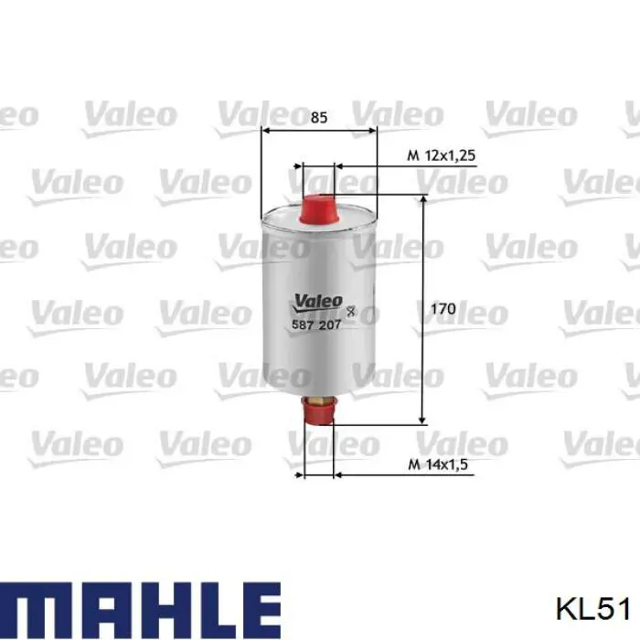 KL51 Mahle Original топливный фильтр