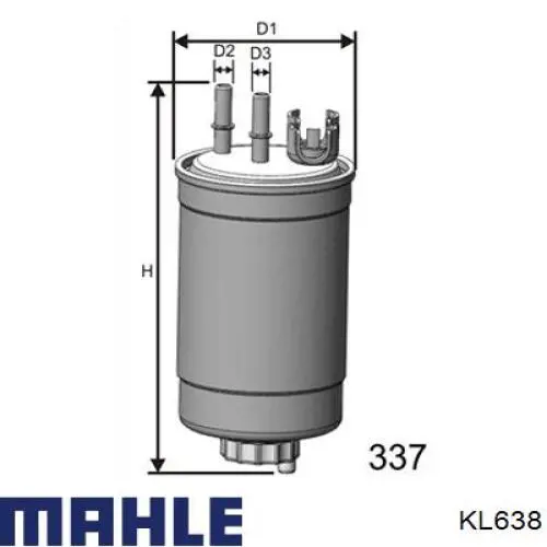 Filtro combustible KL638 Mahle Original