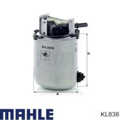 Фильтр тонкой очистки топлива Mahle Original KL838 цена, от 24.04 USD