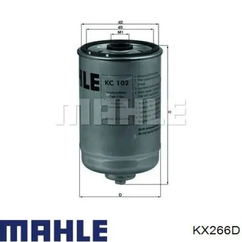 Топливный фильтр KX266D Mahle Original
