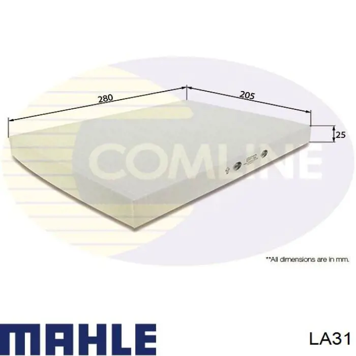 LA31 Mahle Original Внутрисалонный фильтр