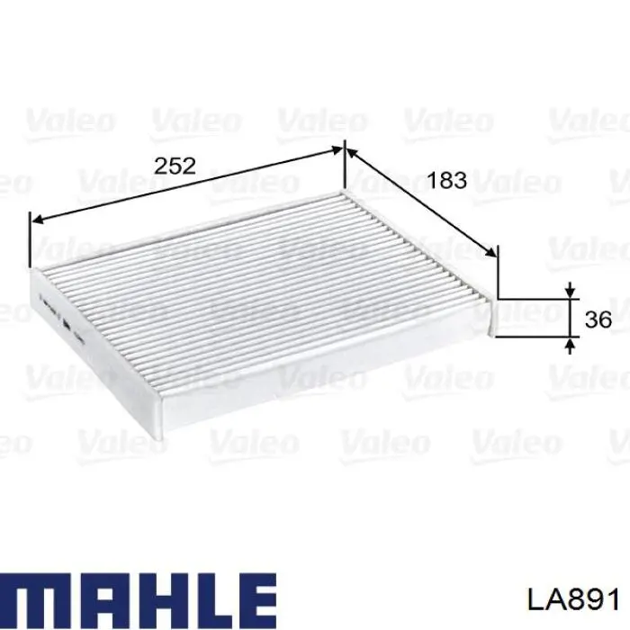Купить LA891 Mahle Original Фильтр салона угольный