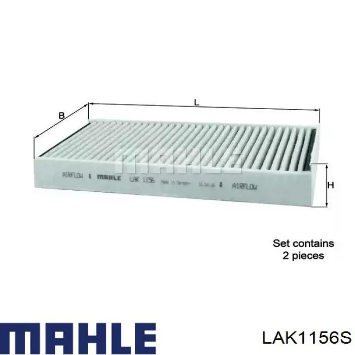 LAK1156S Mahle Original filtro de salão