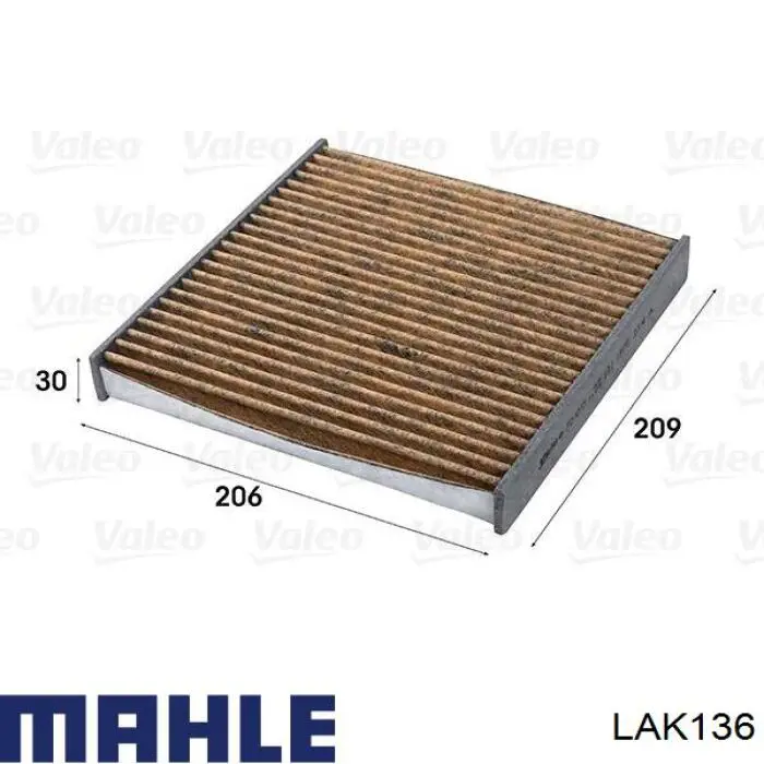 Купить LAK136 Mahle Original Фильтр салона угольный