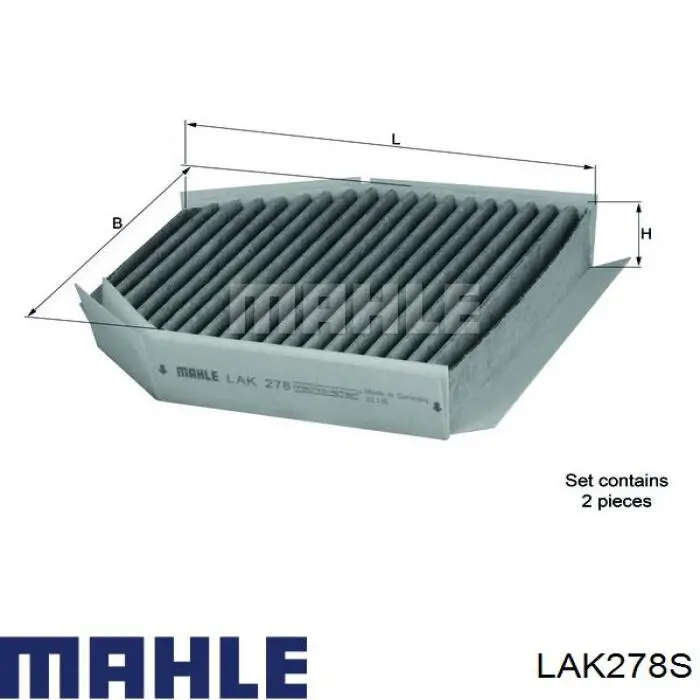 Фильтр воздушный отопителя Mahle Original LAK278S цена, от 84.48 USD