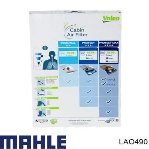 Фильтр воздушный отопителя Mahle Original LAO490 цена, от 19.57 USD