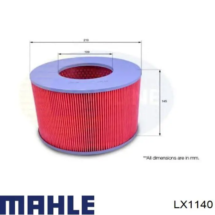 Воздушный фильтр LX1140 Mahle Original