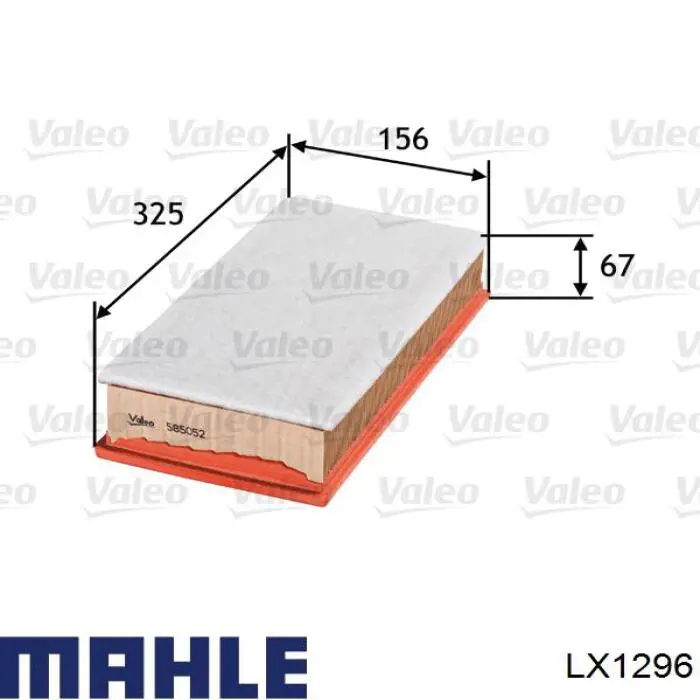 Воздушный фильтр LX1296 Mahle Original