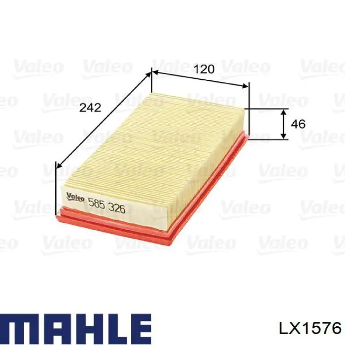 Купить LX1576 Mahle Original Автомобильный фильтр воздуха
