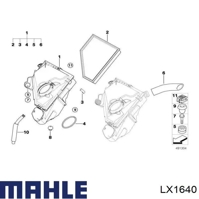 Воздушный фильтр LX1640 Mahle Original