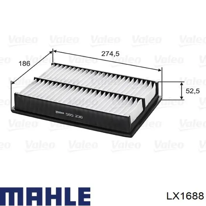 Элемент воздушного фильтра Mahle Original LX1688 цена, от 8.24 USD