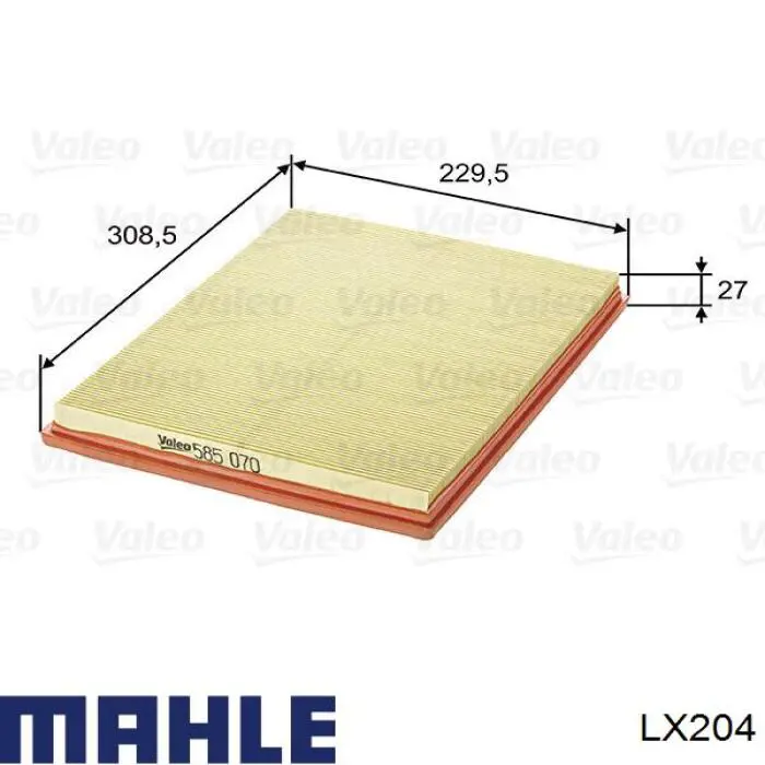 Воздушный фильтр LX204 Mahle Original