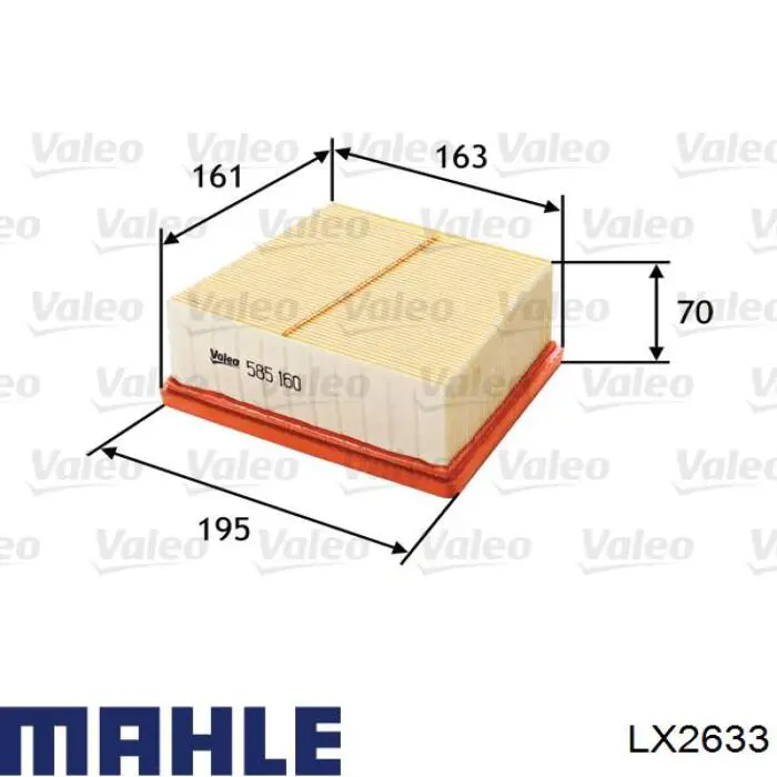 Фильтр воздушный Mahle Original LX2633