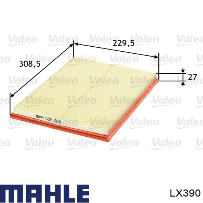 LX390 Mahle Original Воздушный фильтр двигателя
