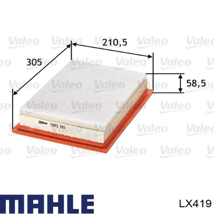 LX419 Mahle Original воздушный фильтр