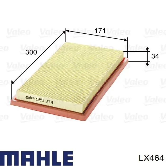 LX464 Mahle Original воздушный фильтр