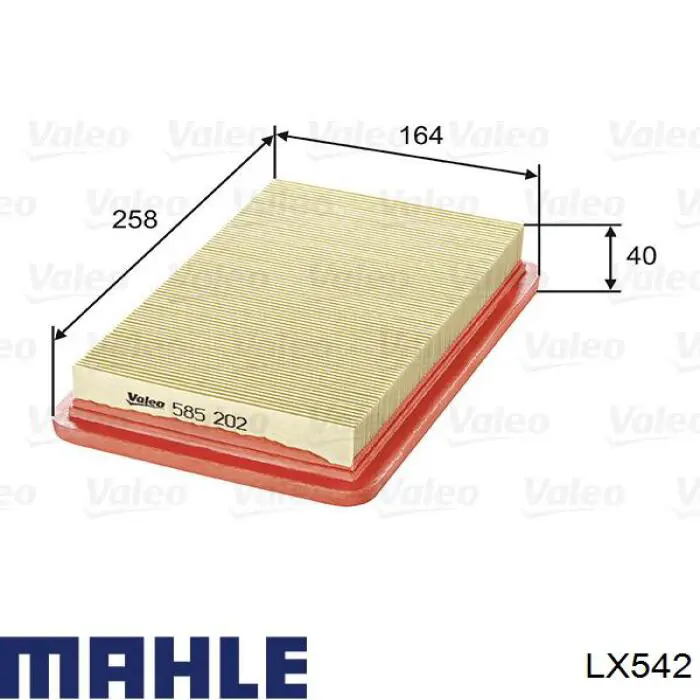 Элемент воздушного фильтра Mahle Original LX542 цена, от 4.47 USD