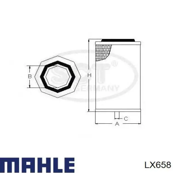 LX658 Mahle Original воздушный фильтр
