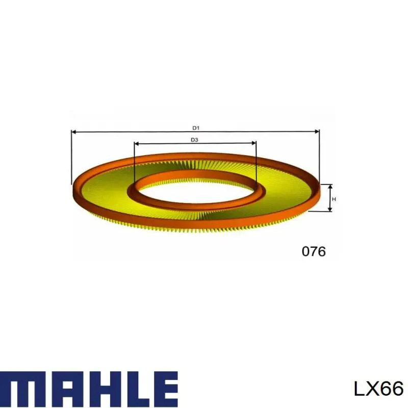 LX66 Mahle Original воздушный фильтр