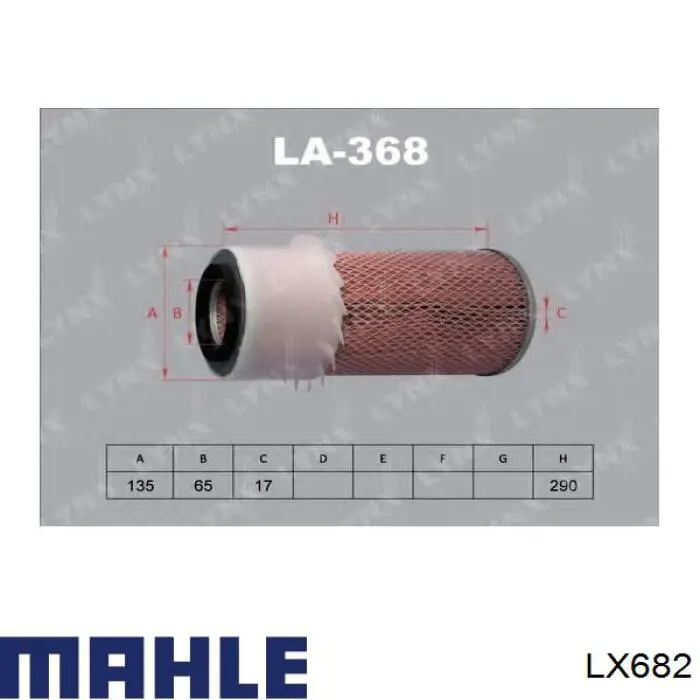Фильтр воздушный Mahle Original LX682