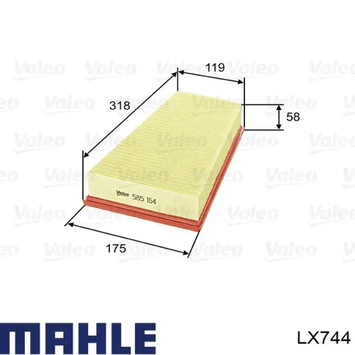 Купить LX744 Mahle Original Автомобильный фильтр воздуха