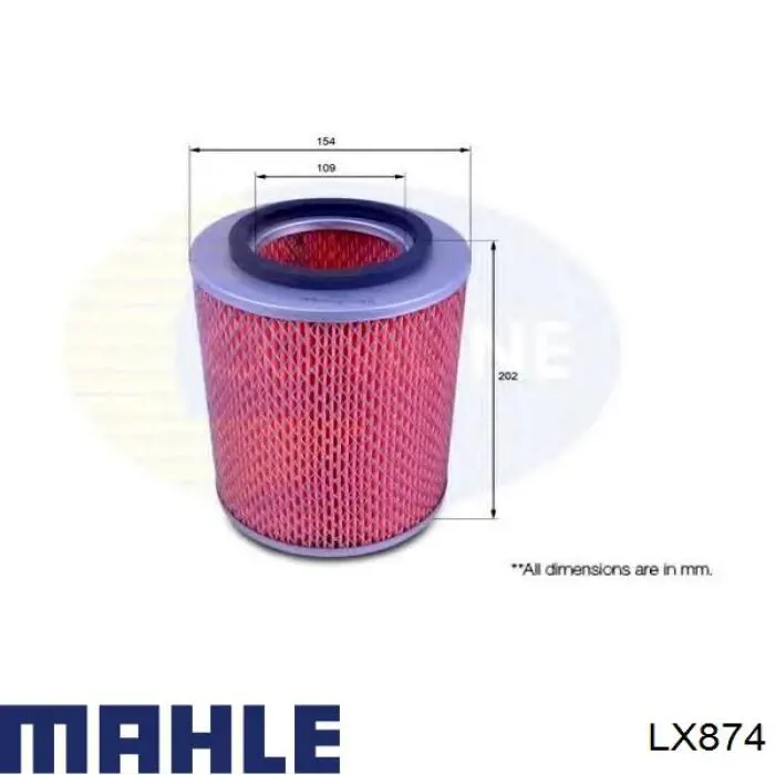 Воздушный фильтр LX874 Mahle Original