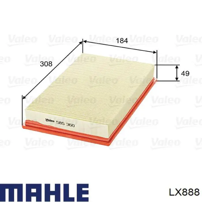 Элемент воздушного фильтра Mahle Original LX888 цена, от 29.74 USD