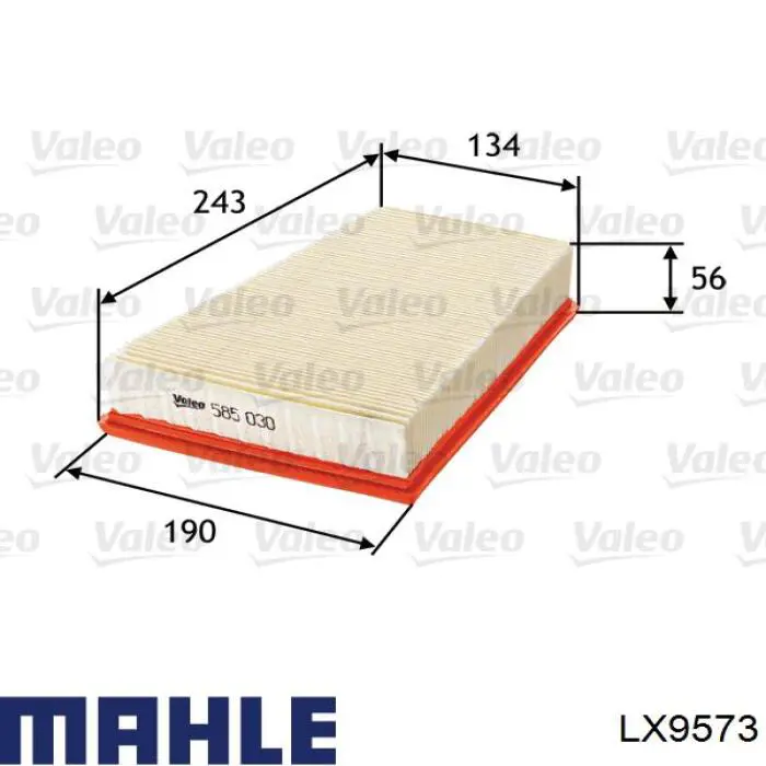 Элемент воздушного фильтра Mahle Original LX9573 цена, от 12.17 USD