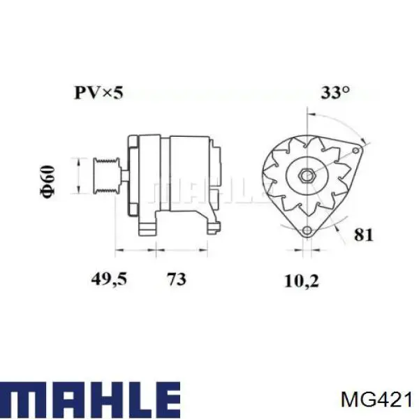 Alternador MG421 Mahle Original