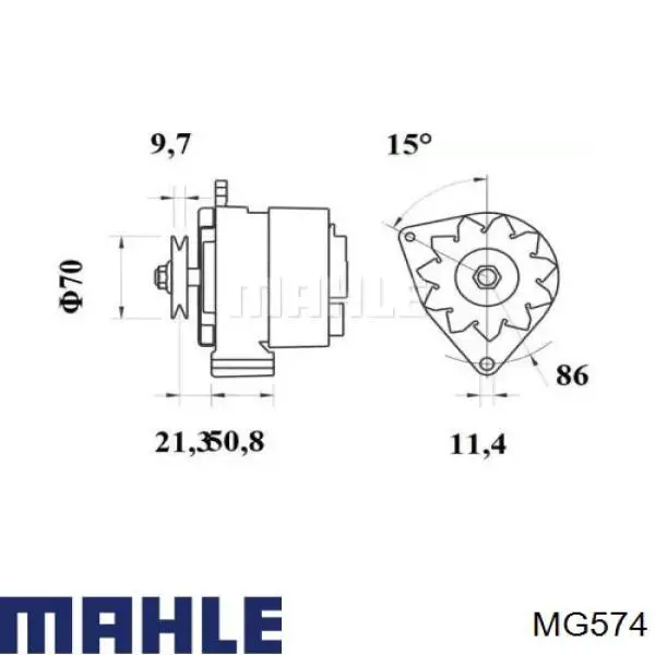 Генератор MG574 Mahle Original