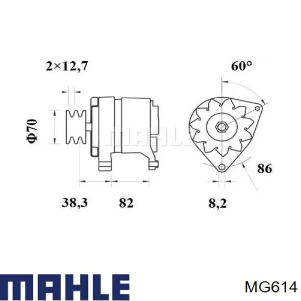 MG614 Mahle Original Генератор автомобильный