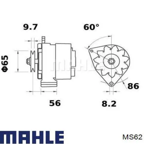 Стартер MS62 Mahle Original