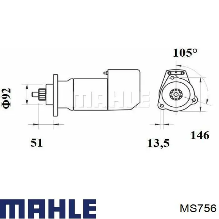 MS 756 Mahle Original motor de arranco