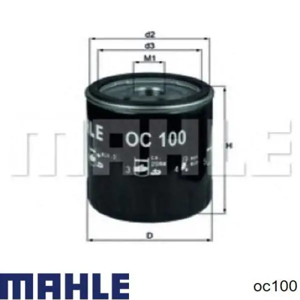 Масляный фильтр двигателя oc100 MAHLE