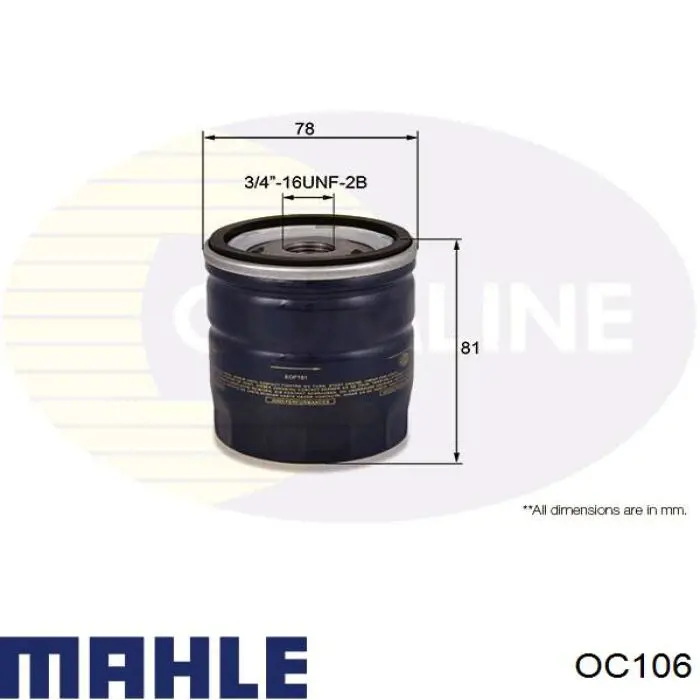 Filtro de aceite OC106 Mahle Original