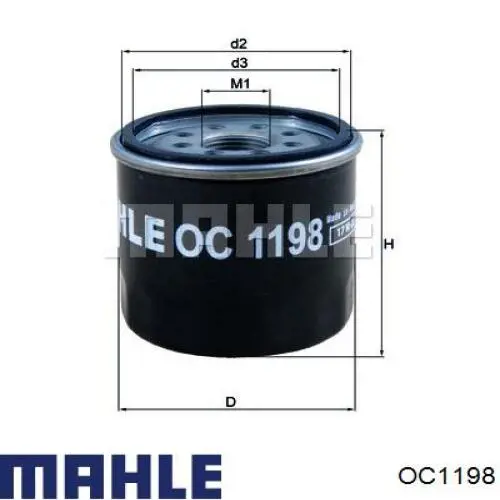 Масляный фильтр двигателя OC1198 MAHLE