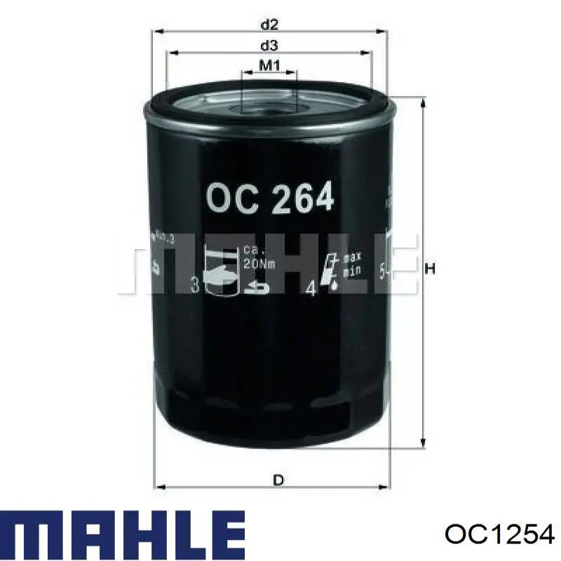 Фильтр масла Mahle Original OC1254