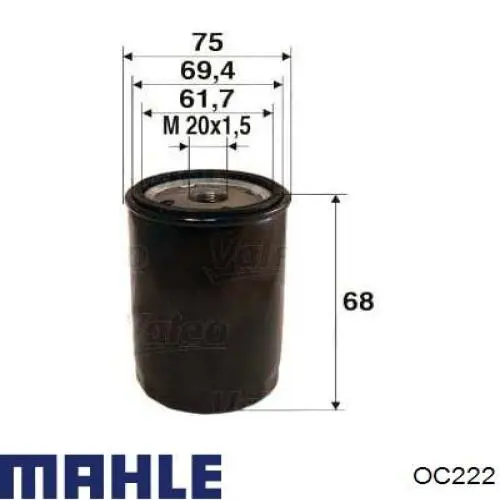 OC222 Mahle Original масляный фильтр