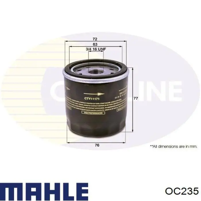 OC235 Mahle Original Масляный фильтр двигателя