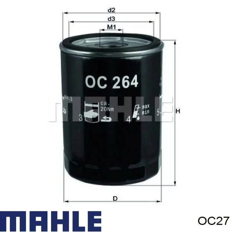 Масляный фильтр OC27 Mahle Original